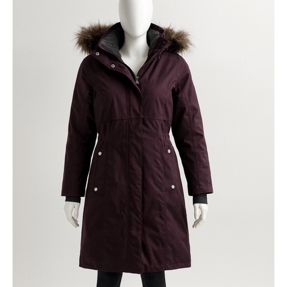 Columbia Omni Heat Down Insulated Faux Fur Hooded Full Zip Coat Parka Jacket XS